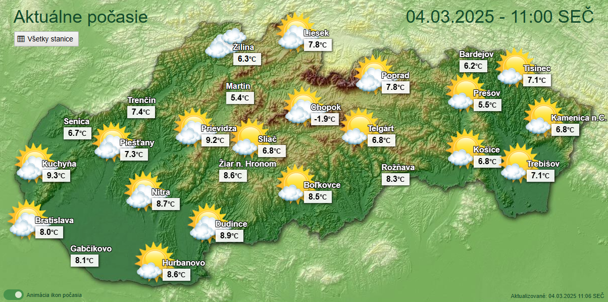 počasie 3. marec 2025